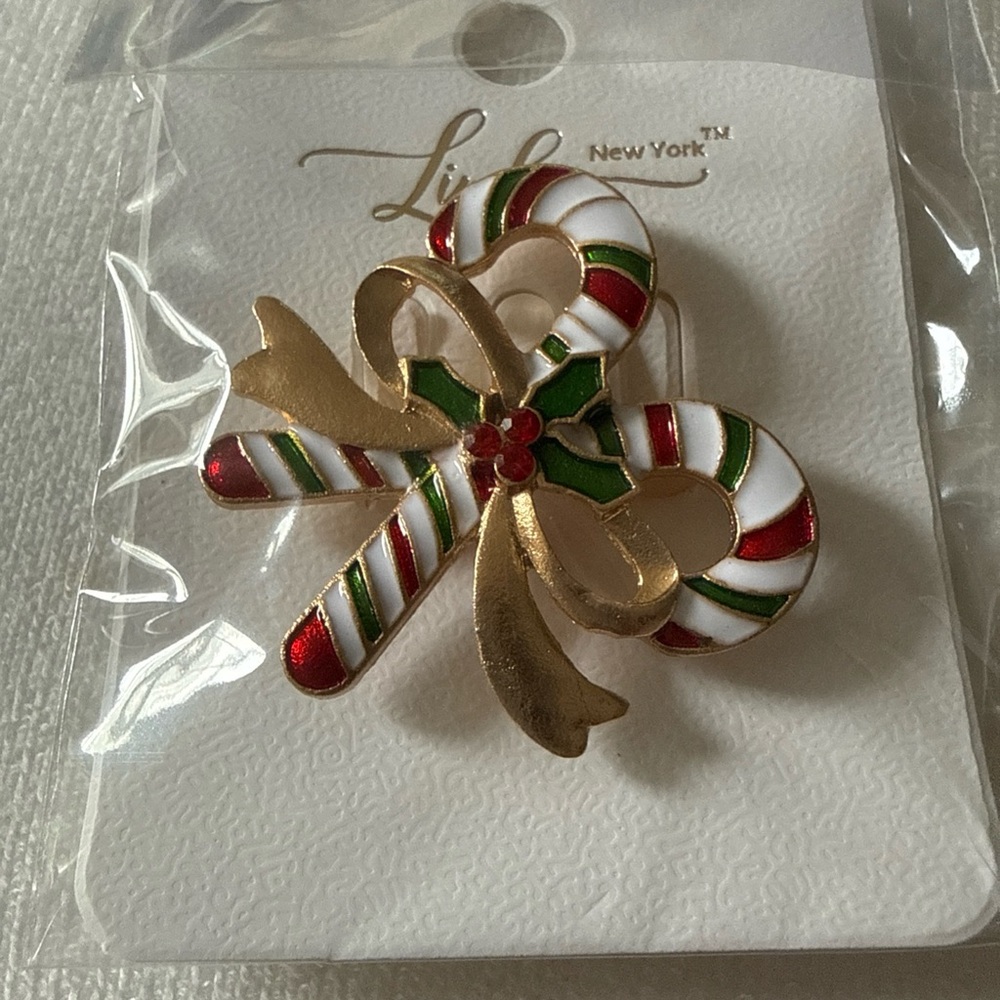 Linda New York Candy Cane Brooch